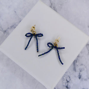 The Mini Noya Bow in Mermaid Blue (Gold)