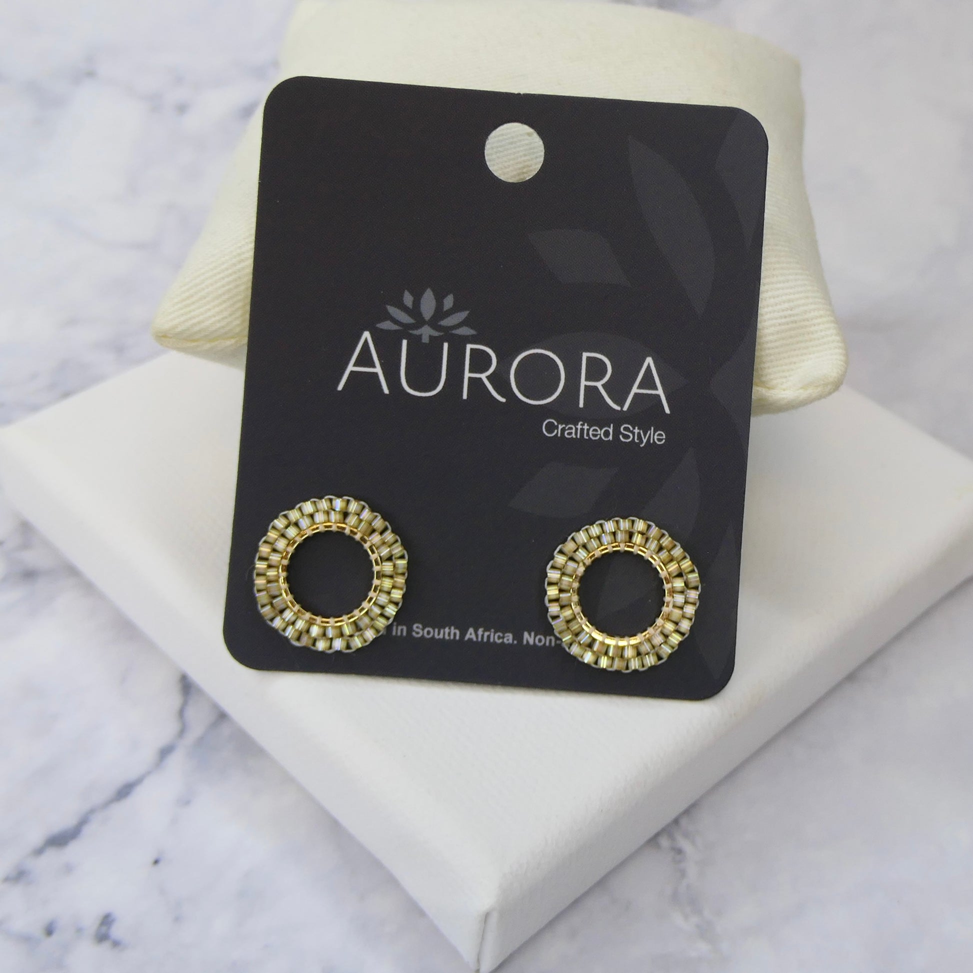 Aurora Crafted Style-Halo Stud Champagne (Gold)-Aurora Crafted Style-