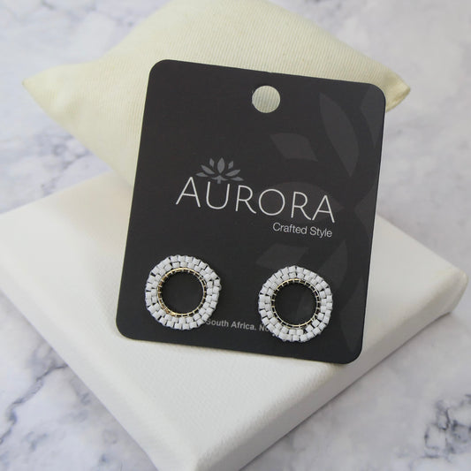 Aurora Crafted Style-Halo Stud White (Silver)-Aurora Crafted Style-