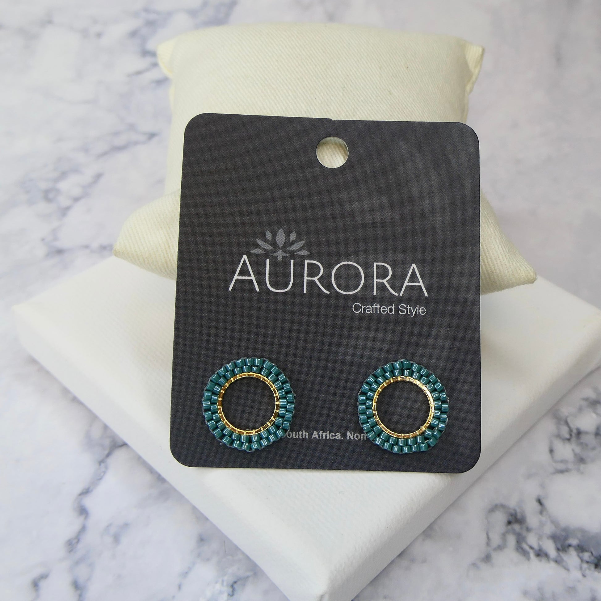 Aurora Crafted Style-Halo Stud Mystical Turquoise (Gold)-Aurora Crafted Style-