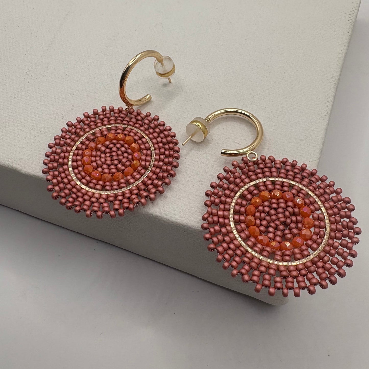 Aurora Crafted Style-Full Moon Reloaded in Blushing Rose (Gold)-Earrings-Aurora Crafted Jewellery-