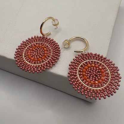 Aurora Crafted Style-Full Moon Reloaded in Blushing Rose (Gold)-Earrings-Aurora Crafted Jewellery-