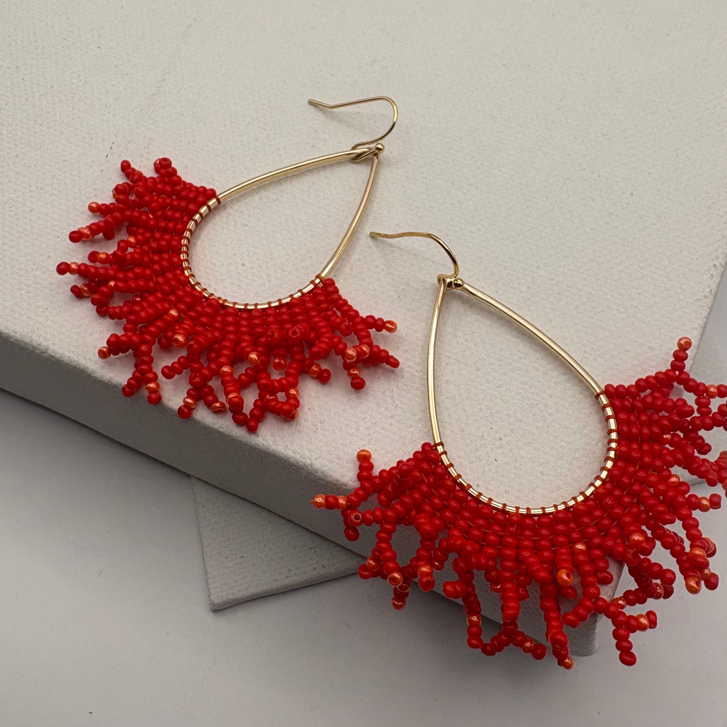 Aurora Crafted Style-Coral Cove in Coral (Gold)-Earrings-Aurora Crafted Jewellery-