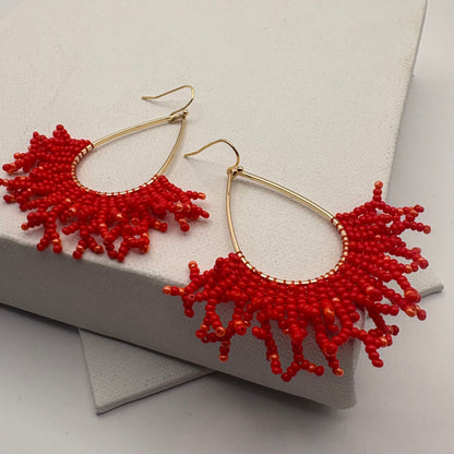 Aurora Crafted Style-Coral Cove in Coral (Gold)-Earrings-Aurora Crafted Jewellery-