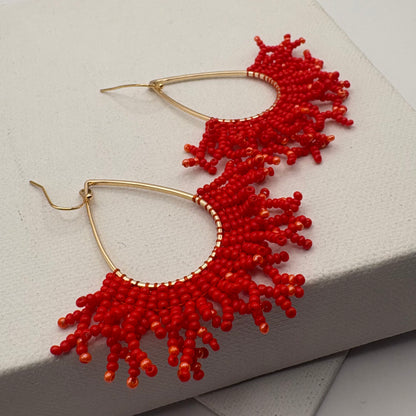 Aurora Crafted Style-Coral Cove in Coral (Gold)-Earrings-Aurora Crafted Jewellery-