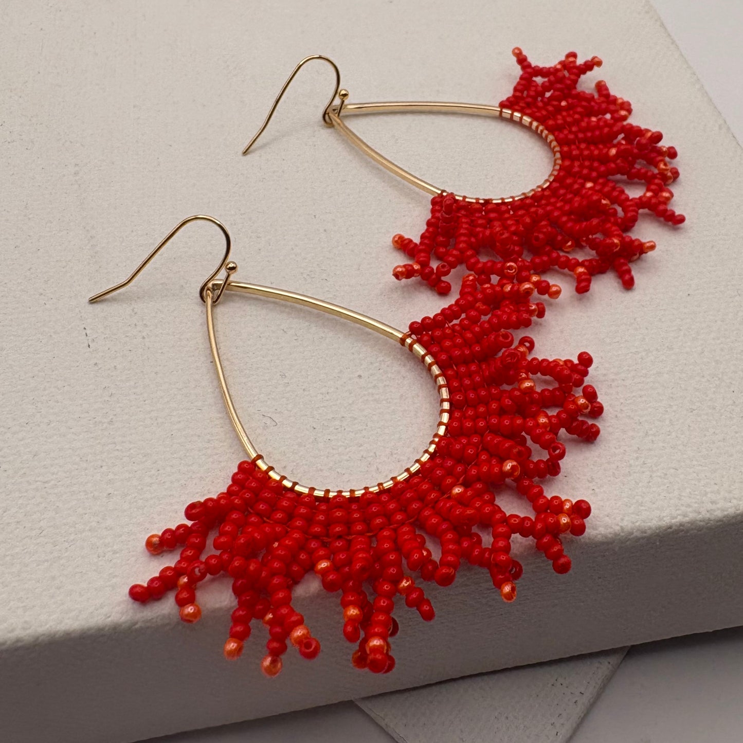 Aurora Crafted Style-Coral Cove in Coral (Gold)-Earrings-Aurora Crafted Jewellery-