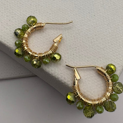 Aurora Crafted Style-Athena Hoops in Kiwi (Gold)-Aurora Crafted Style-