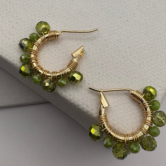 Aurora Crafted Style-Athena Hoops in Kiwi (Gold)-Aurora Crafted Style-