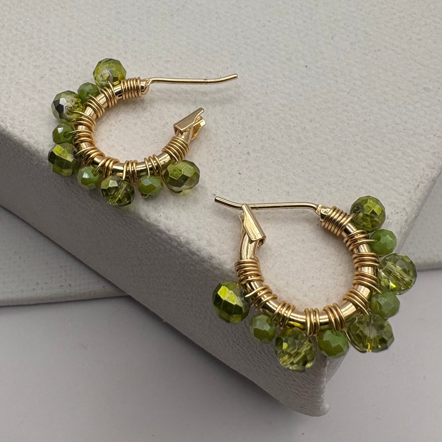 Aurora Crafted Style-Athena Hoops in Kiwi (Gold)-Aurora Crafted Style-