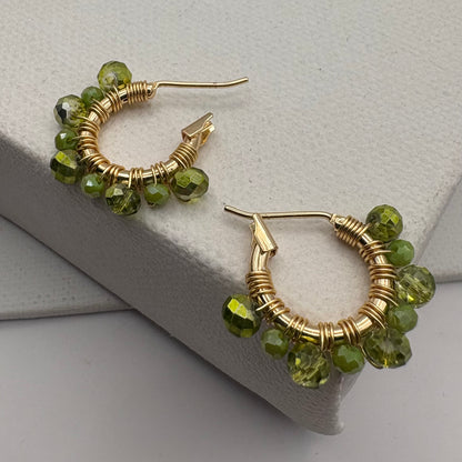 Aurora Crafted Style-Athena Hoops in Kiwi (Gold)-Aurora Crafted Style-