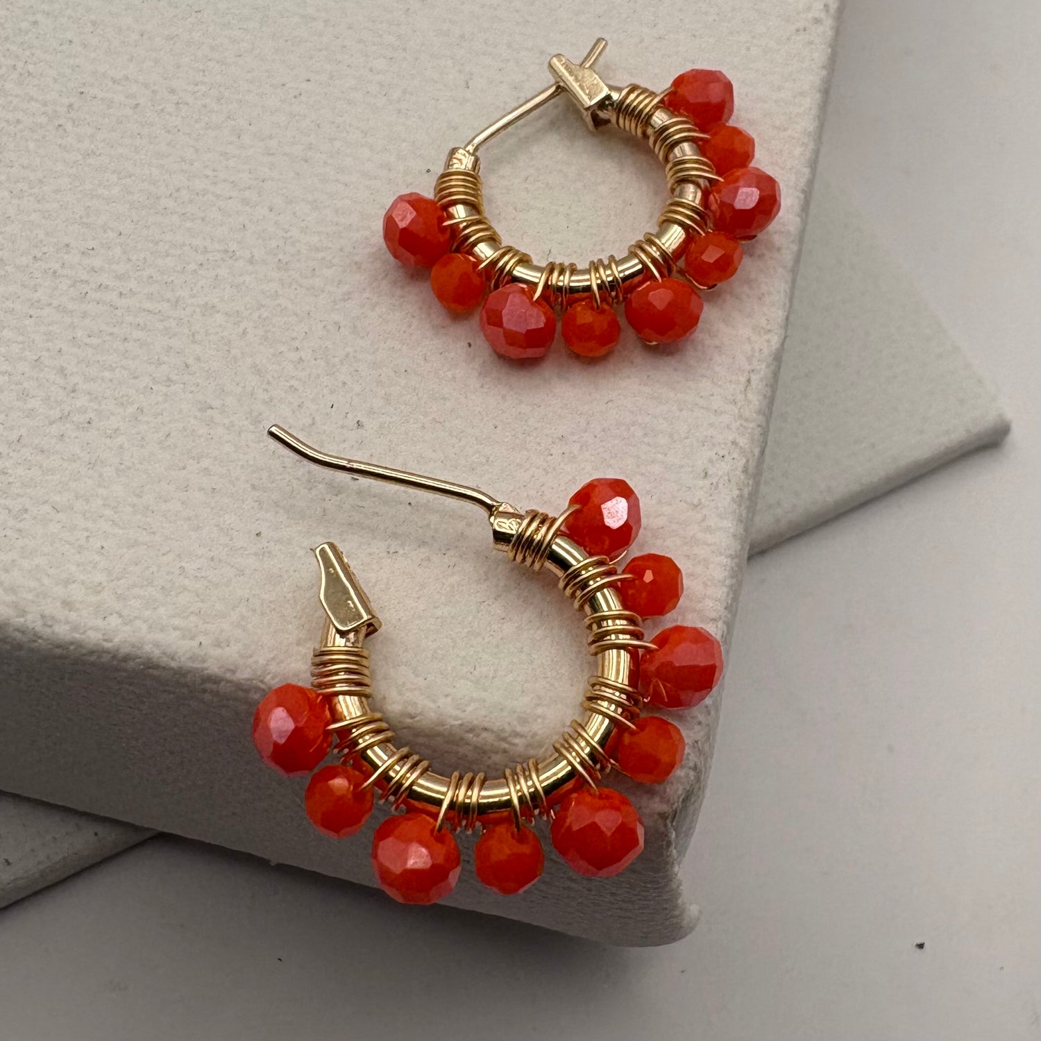 Aurora Crafted Style-Athena Hoops in Mandarin Orange (Gold)-Aurora Crafted Style-