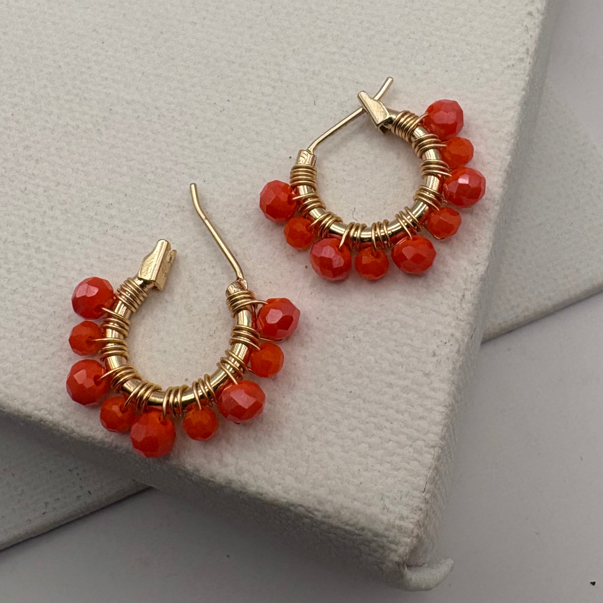 Aurora Crafted Style-Athena Hoops in Mandarin Orange (Gold)-Aurora Crafted Style-