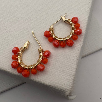 Aurora Crafted Style-Athena Hoops in Mandarin Orange (Gold)-Aurora Crafted Style-