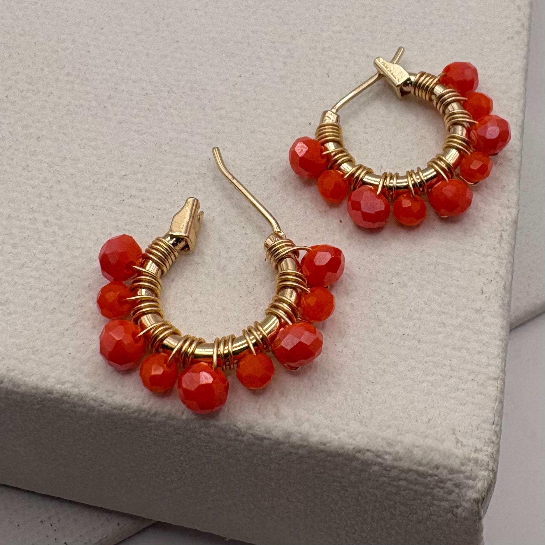 Aurora Crafted Style-Athena Hoops in Mandarin Orange (Gold)-Aurora Crafted Style-