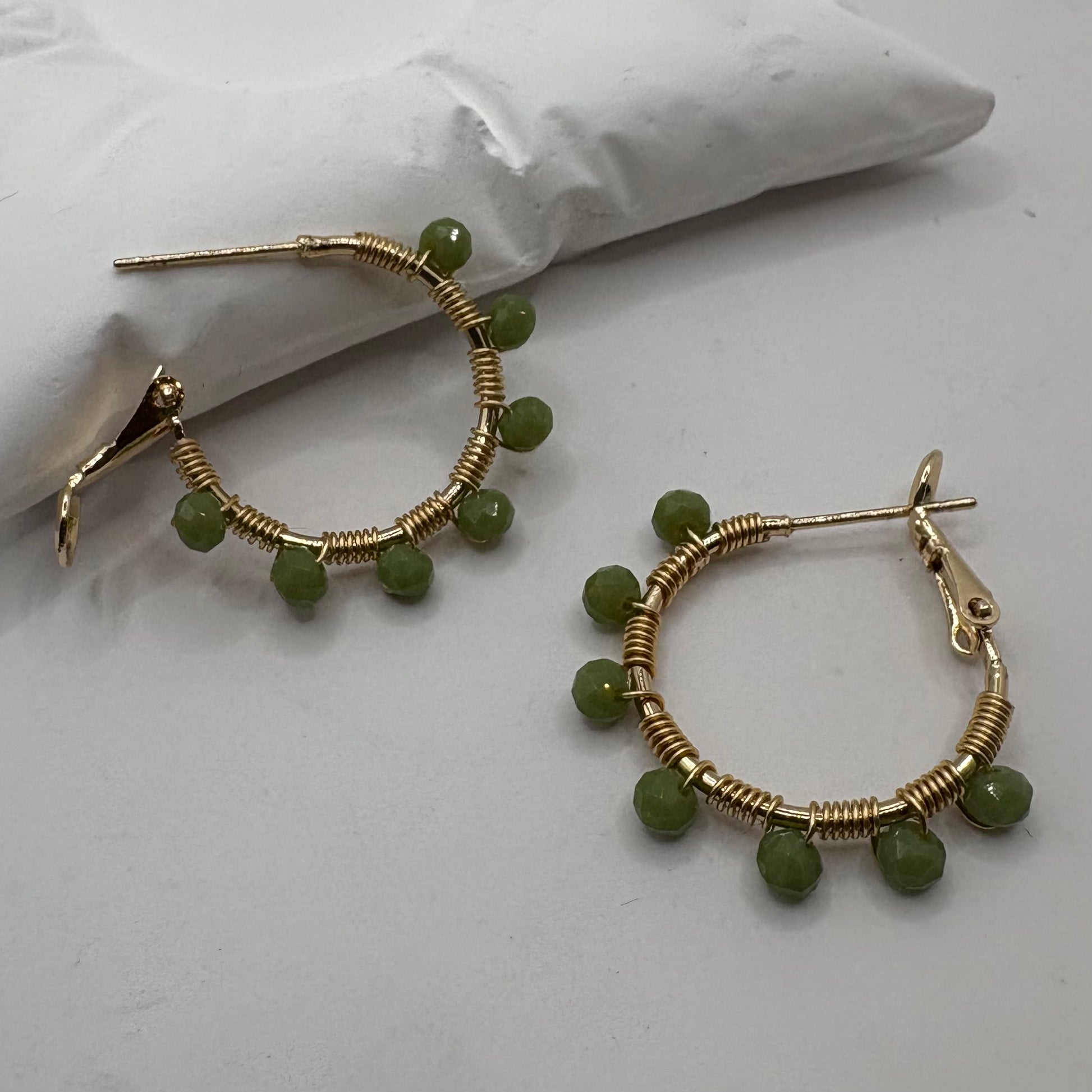 Aurora Crafted Style-Retro Hoop in Tarragon (Gold)-Earrings-Aurora Crafted Jewellery-