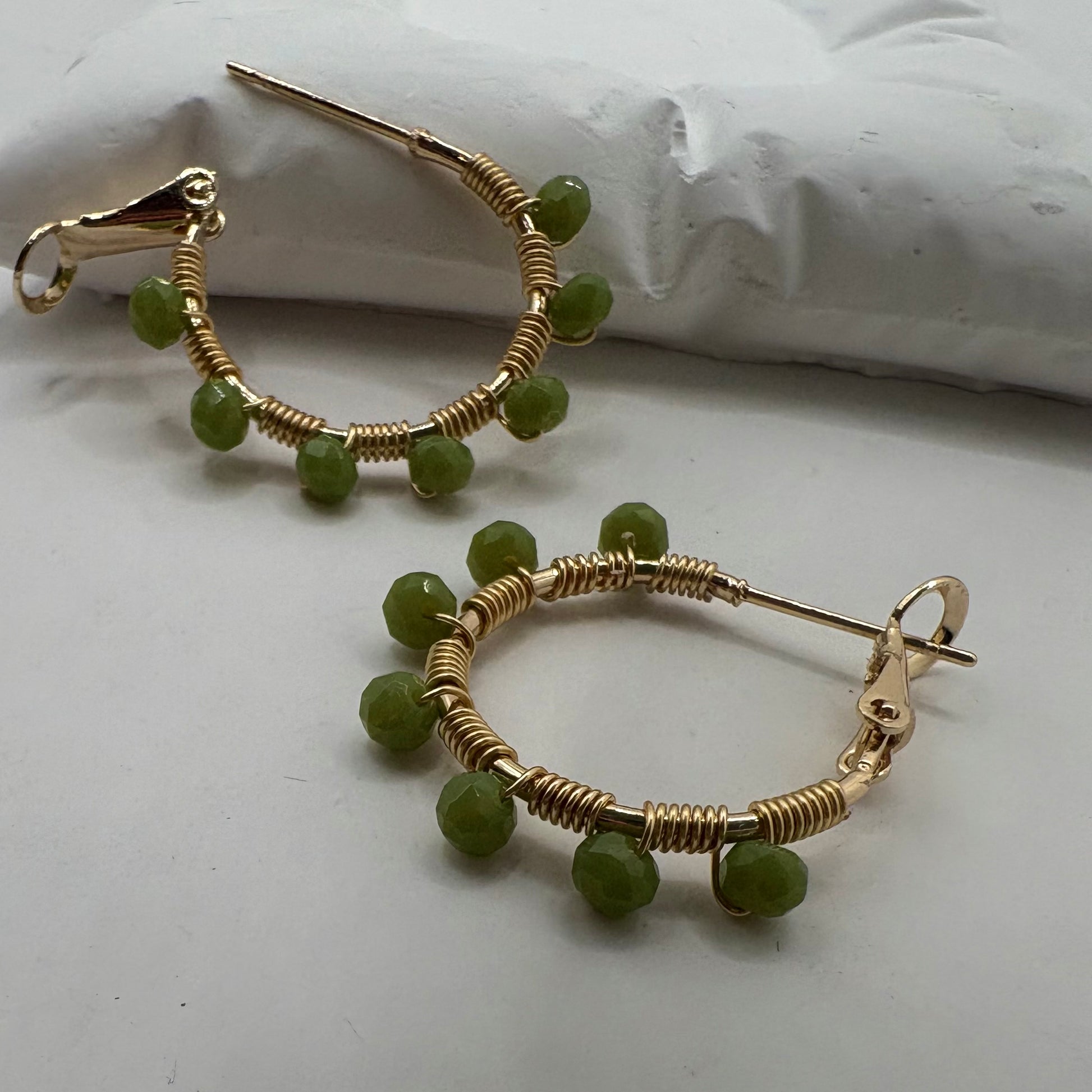 Aurora Crafted Style-Retro Hoop in Tarragon (Gold)-Earrings-Aurora Crafted Jewellery-