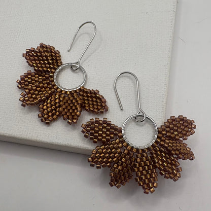 Aurora Crafted Style-Floral Wreath in Copper (Silver)-Earrings-Aurora Crafted Jewellery-