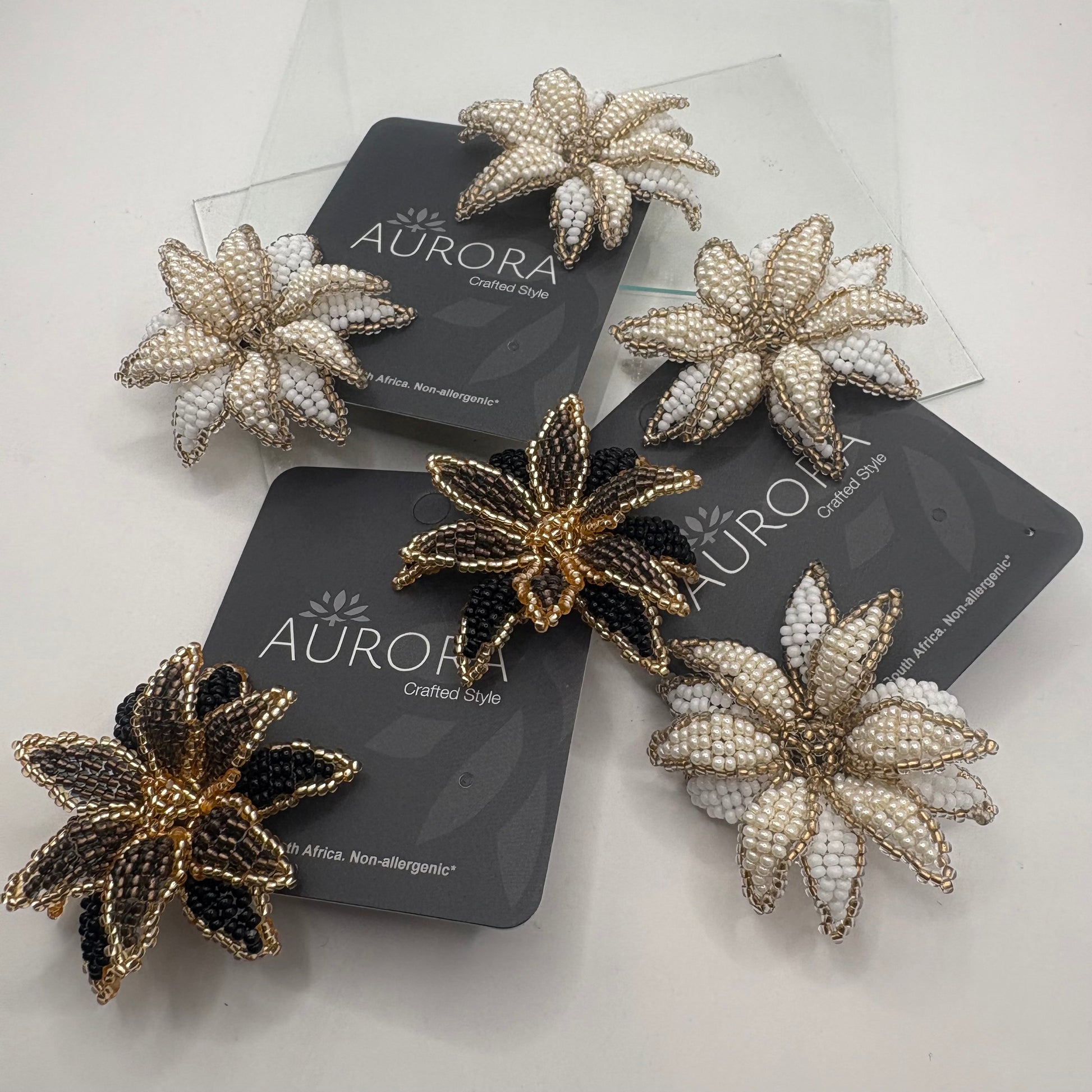 Aurora Crafted Style-Look at me Lily Earring in Kahlua & Black (Gold)-Earrings-Aurora Crafted Jewellery-