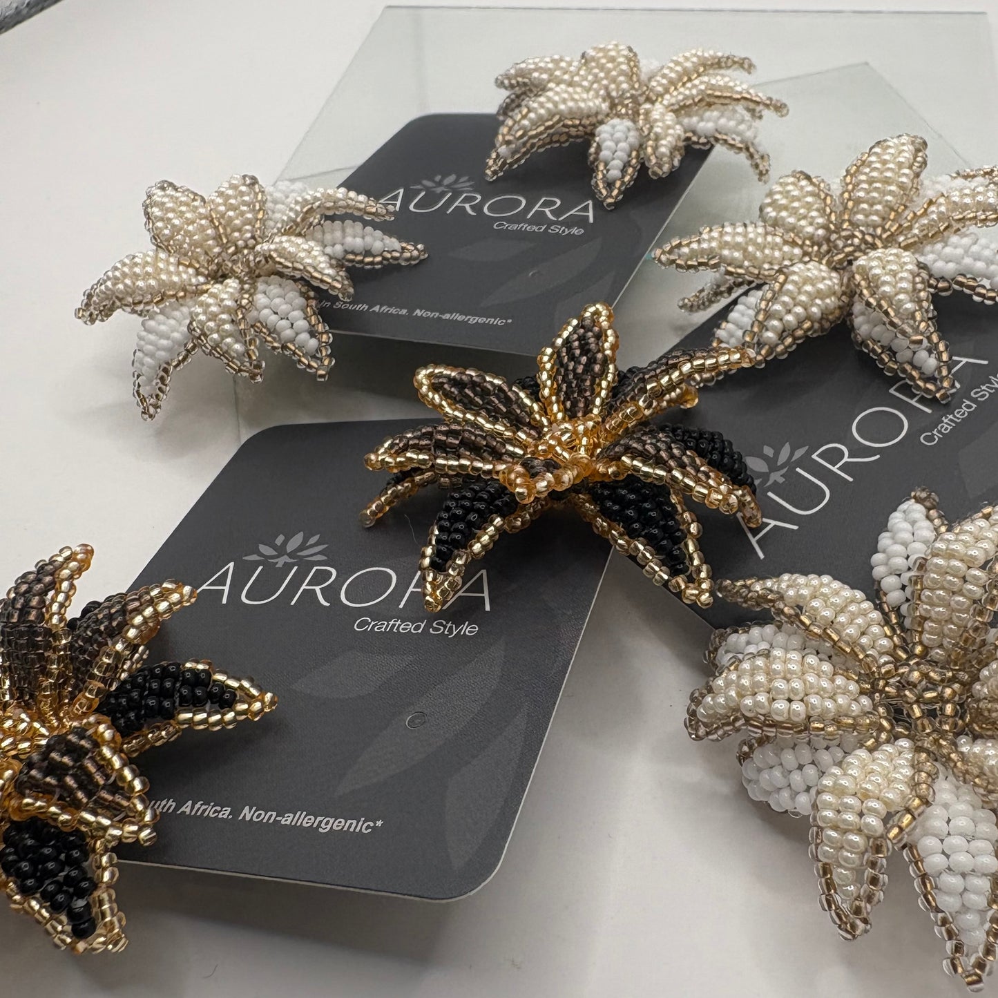 Aurora Crafted Style-Look at me Lily Earring in Kahlua & Black (Gold)-Earrings-Aurora Crafted Jewellery-