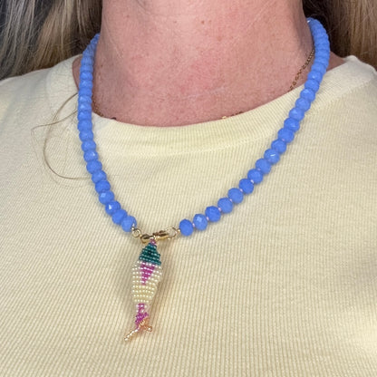 Aurora Crafted Style-Lola Bubbles Necklace in Dory Blue (Gold)-NECKLACES-Aurora Crafted Style-