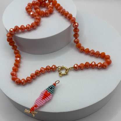 Aurora Crafted Style-Lola Bubbles Necklace in Nemo Orange (Gold)-NECKLACES-Aurora Crafted Style-