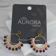 Load image into Gallery viewer, Aurora Crafted Style-Small Frida in Aubergine &amp; Winter Hues (gold)-Earrings-Aurora Crafted Jewellery-
