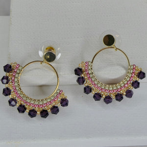 Aurora Crafted Style-Small Frida in Aubergine & Winter Hues (gold)-Earrings-Aurora Crafted Jewellery-