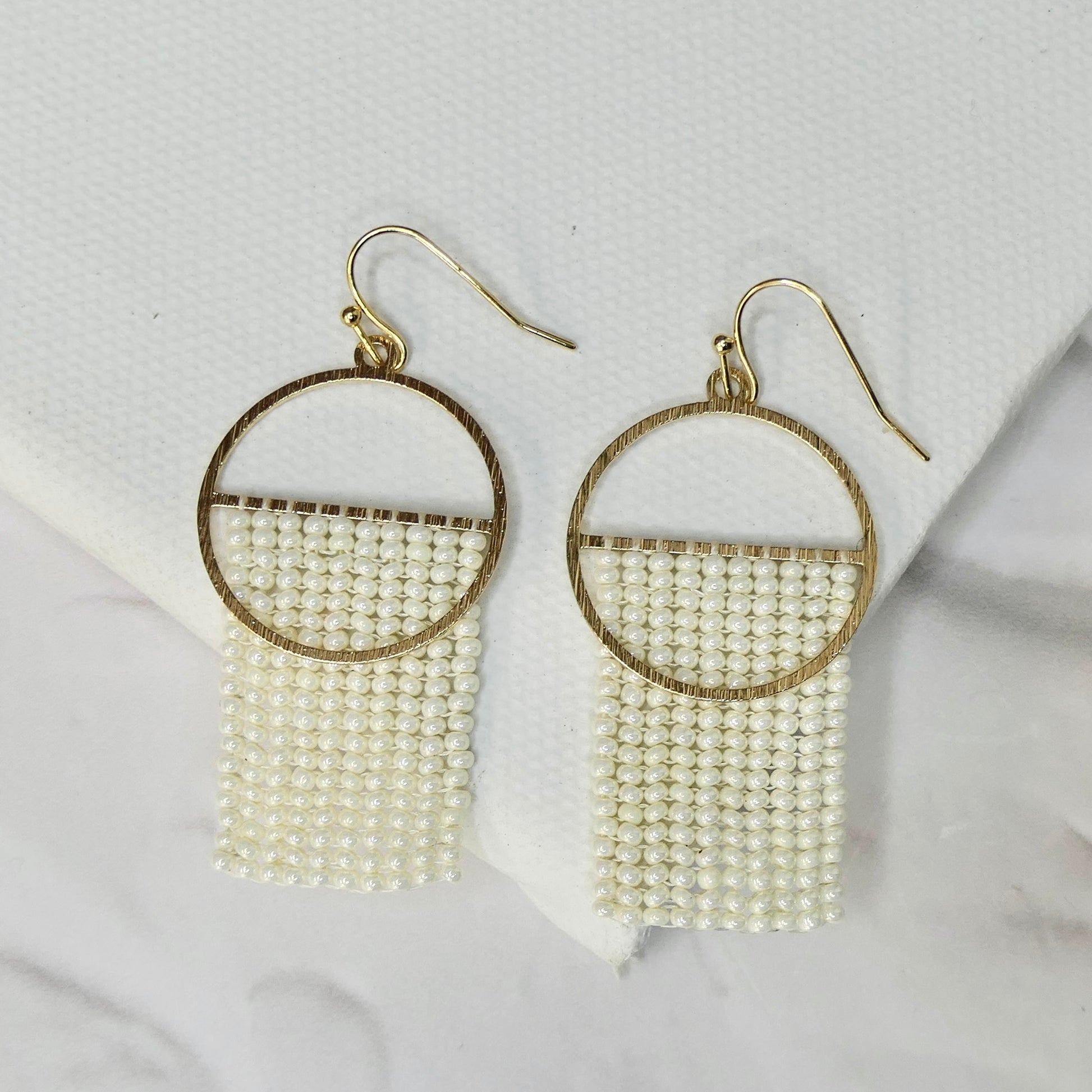 Aurora Crafted Style-Pearl Split Orb (Gold)-Earrings-Aurora Crafted Jewellery-