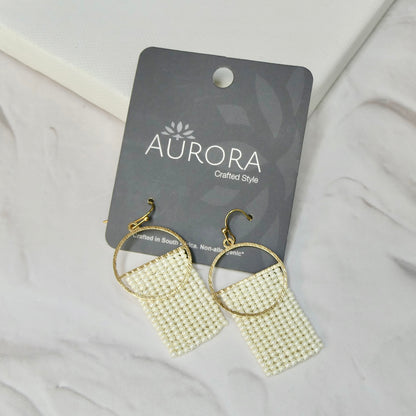 Aurora Crafted Style-Pearl Split Orb (Gold)-Earrings-Aurora Crafted Jewellery-