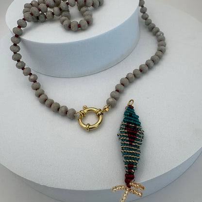 Aurora Crafted Style-Lola Bubbles Necklace in Barracuda Beige (Gold)-NECKLACES-Aurora Crafted Style-