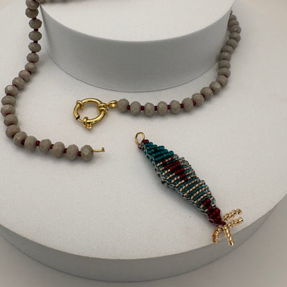 Aurora Crafted Style-Lola Bubbles Necklace in Barracuda Beige (Gold)-NECKLACES-Aurora Crafted Style-