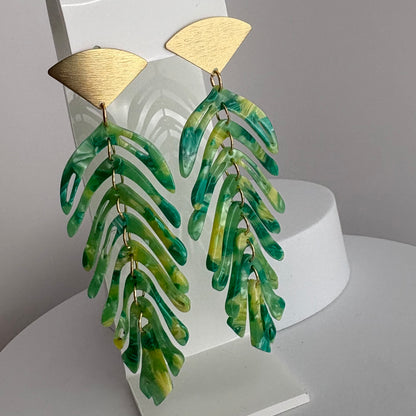 Aurora Crafted Style-Delicious Parrot Frond (Gold)-Earrings-Aurora Crafted Jewellery-