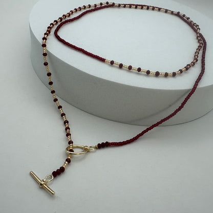 Aurora Crafted Style-Fab Fob in Mulberry Juice (Gold)-NECKLACES-Aurora Crafted Style-