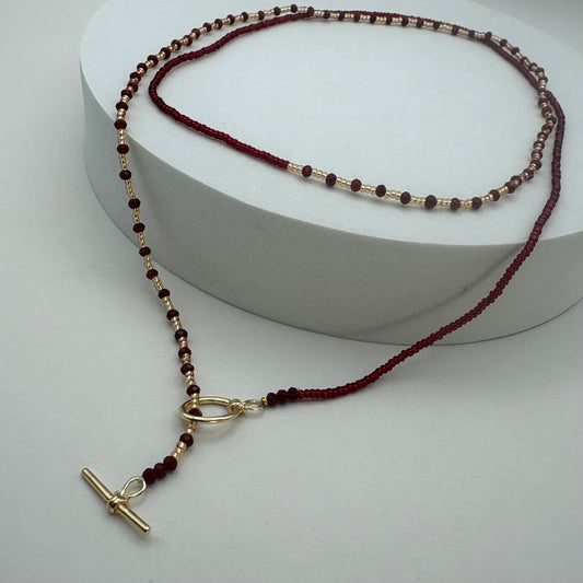 Aurora Crafted Style-Fab Fob in Mulberry Juice (Gold)-NECKLACES-Aurora Crafted Style-