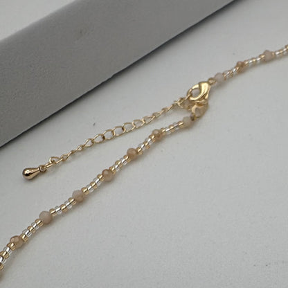 Aurora Crafted Style-Beaded Stack Necklace in Crispy Cream (Gold)-NECKLACES-Aurora Crafted Jewellery-