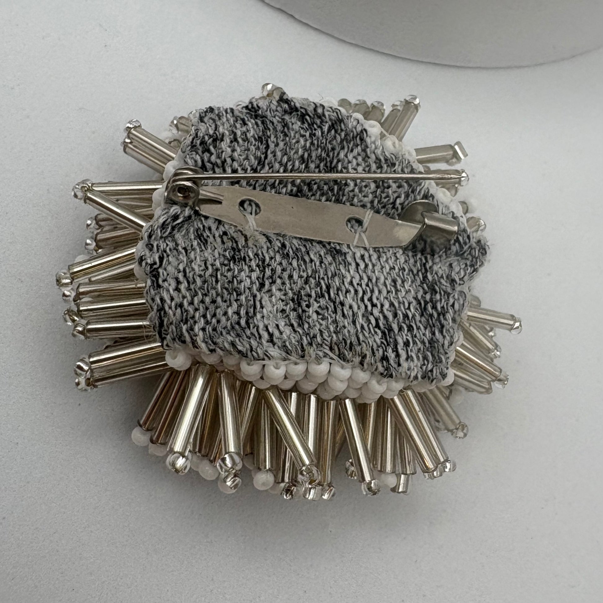 Aurora Crafted Style-Darling Dahlia Brooch in Shimmery White-Earrings-Aurora Crafted Jewellery-