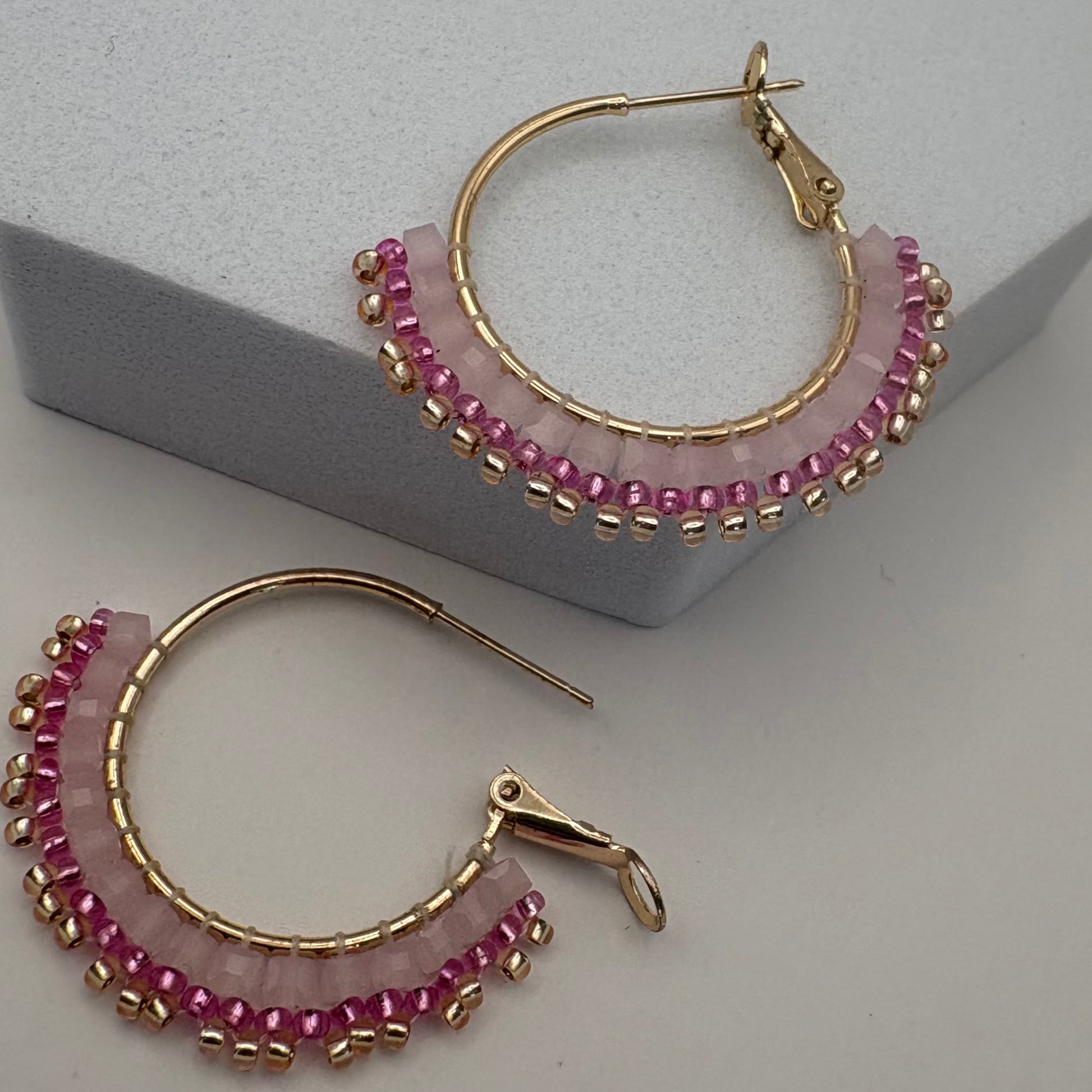 Aurora Crafted Style-Mosaic Hoop in Ear Candy (Gold)-Earrings-Aurora Crafted Jewellery-