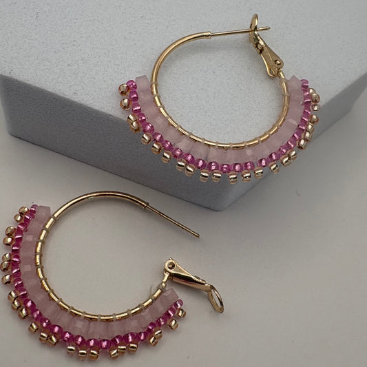 Aurora Crafted Style-Mosaic Hoop in Ear Candy (Gold)-Earrings-Aurora Crafted Jewellery-