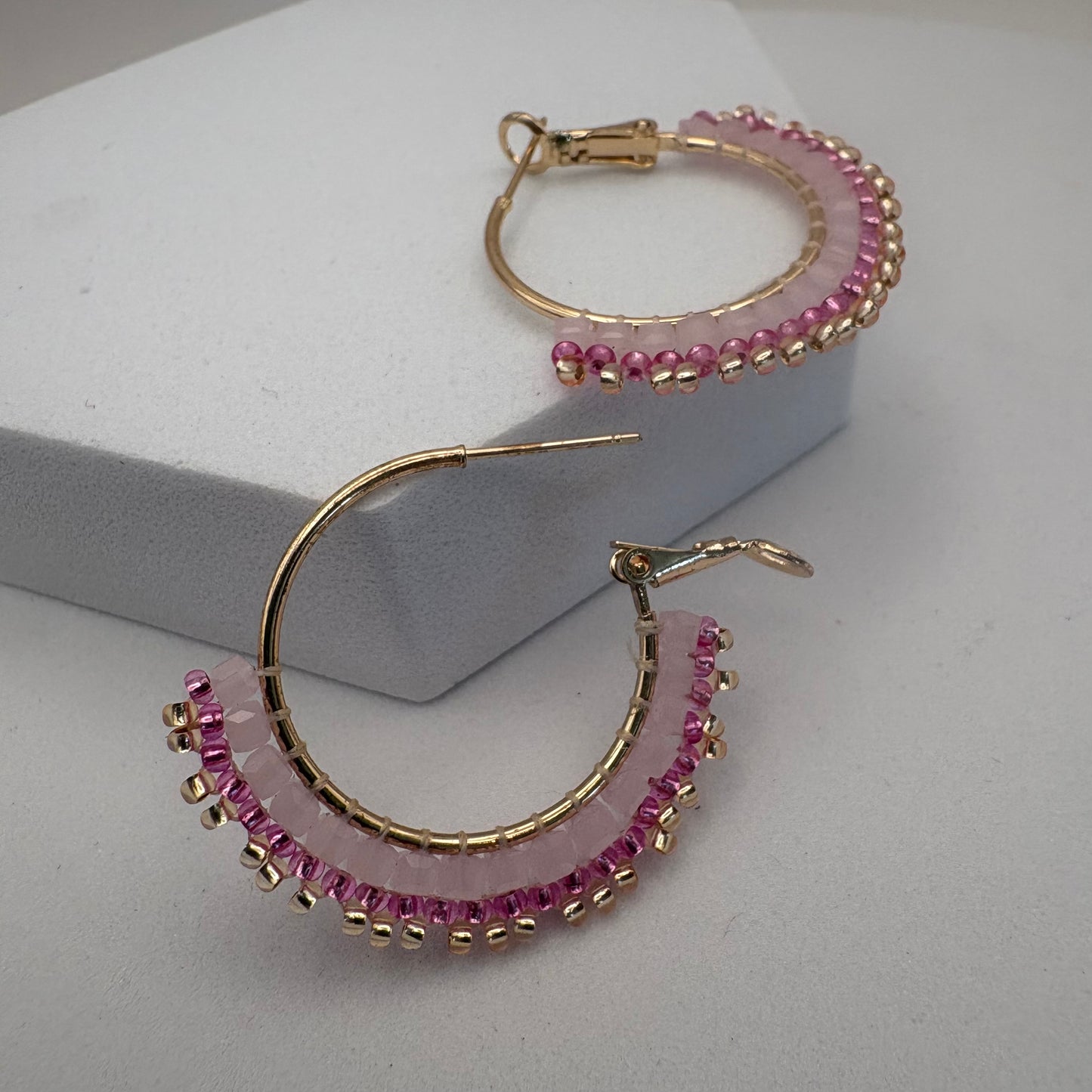 Aurora Crafted Style-Mosaic Hoop in Ear Candy (Gold)-Earrings-Aurora Crafted Jewellery-