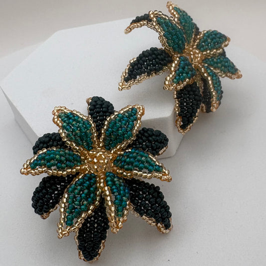 Aurora Crafted Style-Look at me Lily Earring in Tell Tale Teal-Earrings-Aurora Crafted Jewellery-