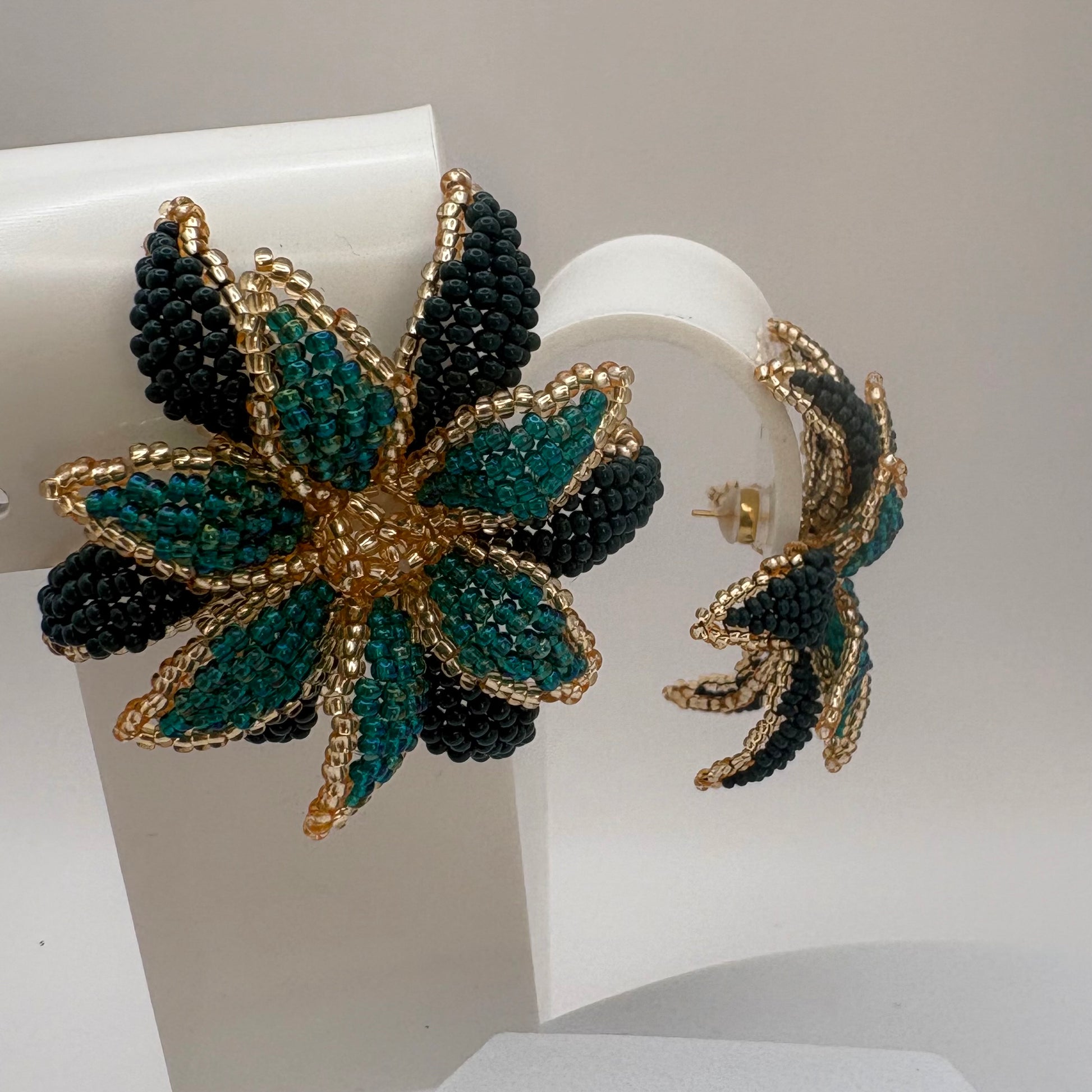 Aurora Crafted Style-Look at me Lily Earring in Tell Tale Teal-Earrings-Aurora Crafted Jewellery-