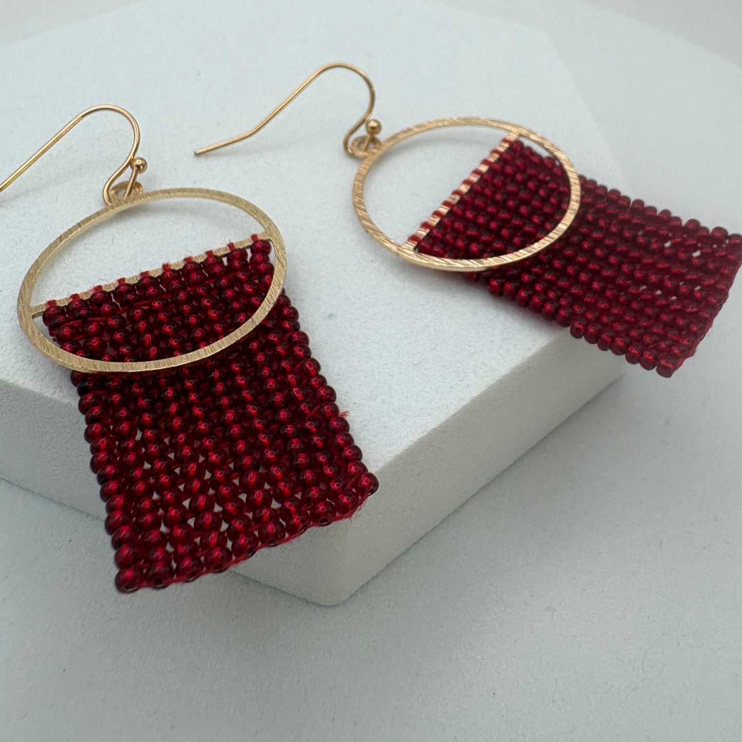 Aurora Crafted Style-Bordeaux Split Orb (Gold)-Earrings-Aurora Crafted Jewellery-