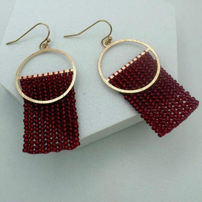 Aurora Crafted Style-Bordeaux Split Orb (Gold)-Earrings-Aurora Crafted Jewellery-