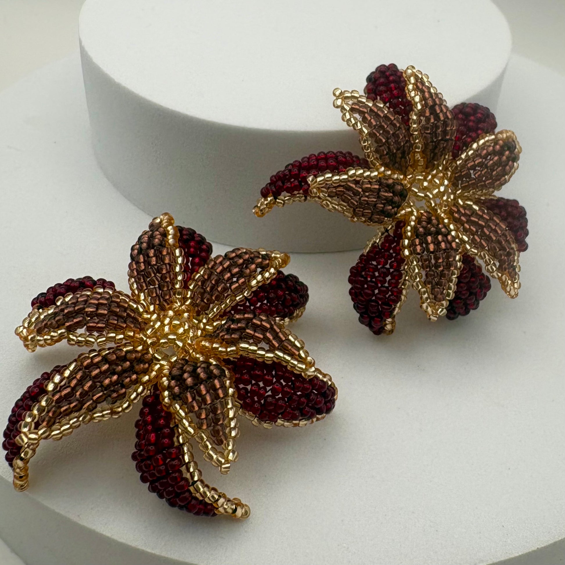 Aurora Crafted Style-Look at me Lily Earring in Wine & Dine-Earrings-Aurora Crafted Jewellery-