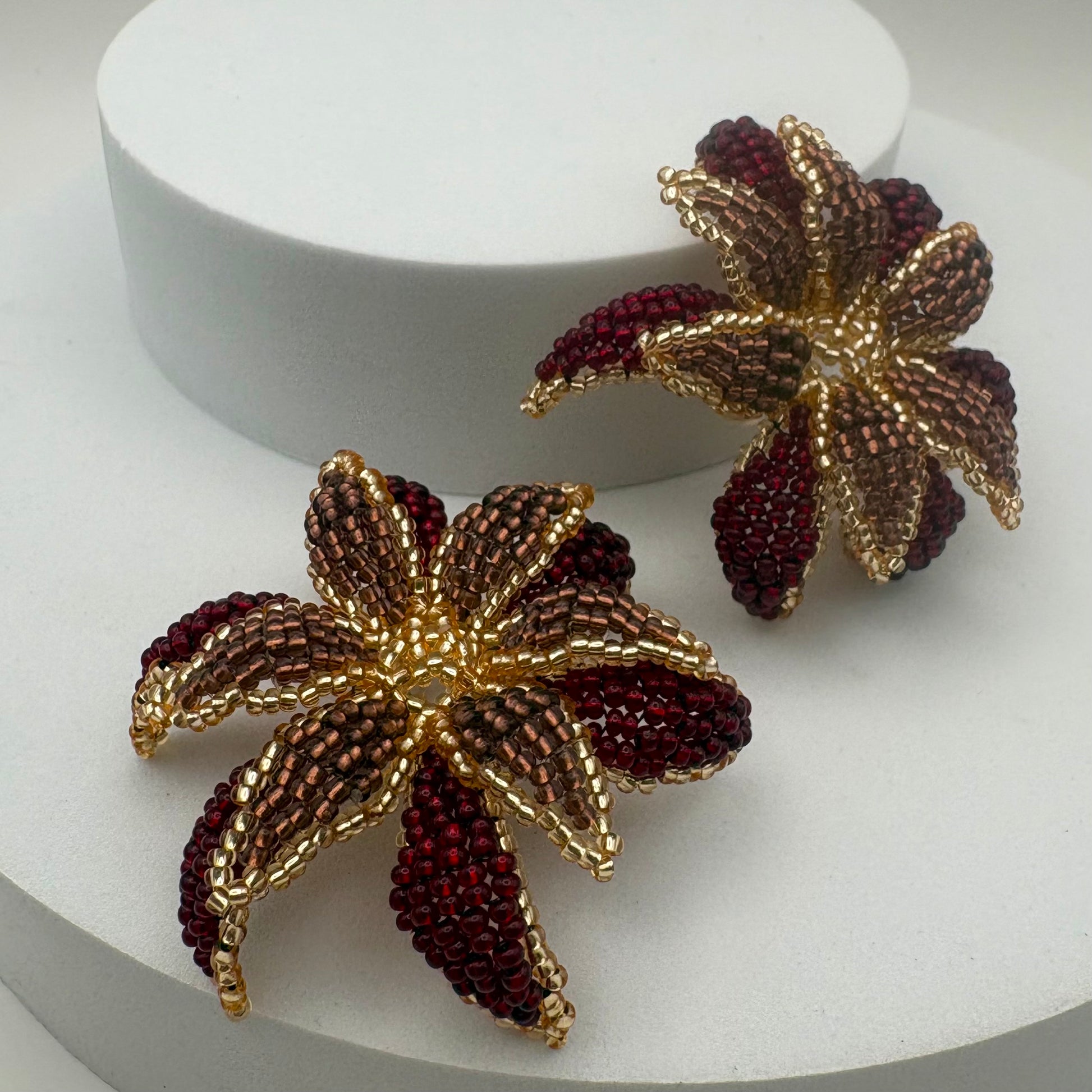 Aurora Crafted Style-Look at me Lily Earring in Wine & Dine-Earrings-Aurora Crafted Jewellery-