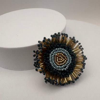 Aurora Crafted Style-Darling Dahlia Brooch in Tell Tale Teal-Earrings-Aurora Crafted Jewellery-