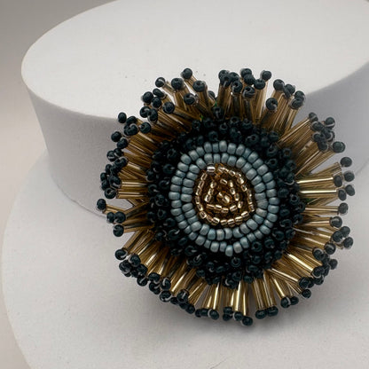 Aurora Crafted Style-Darling Dahlia Brooch in Tell Tale Teal-Earrings-Aurora Crafted Jewellery-