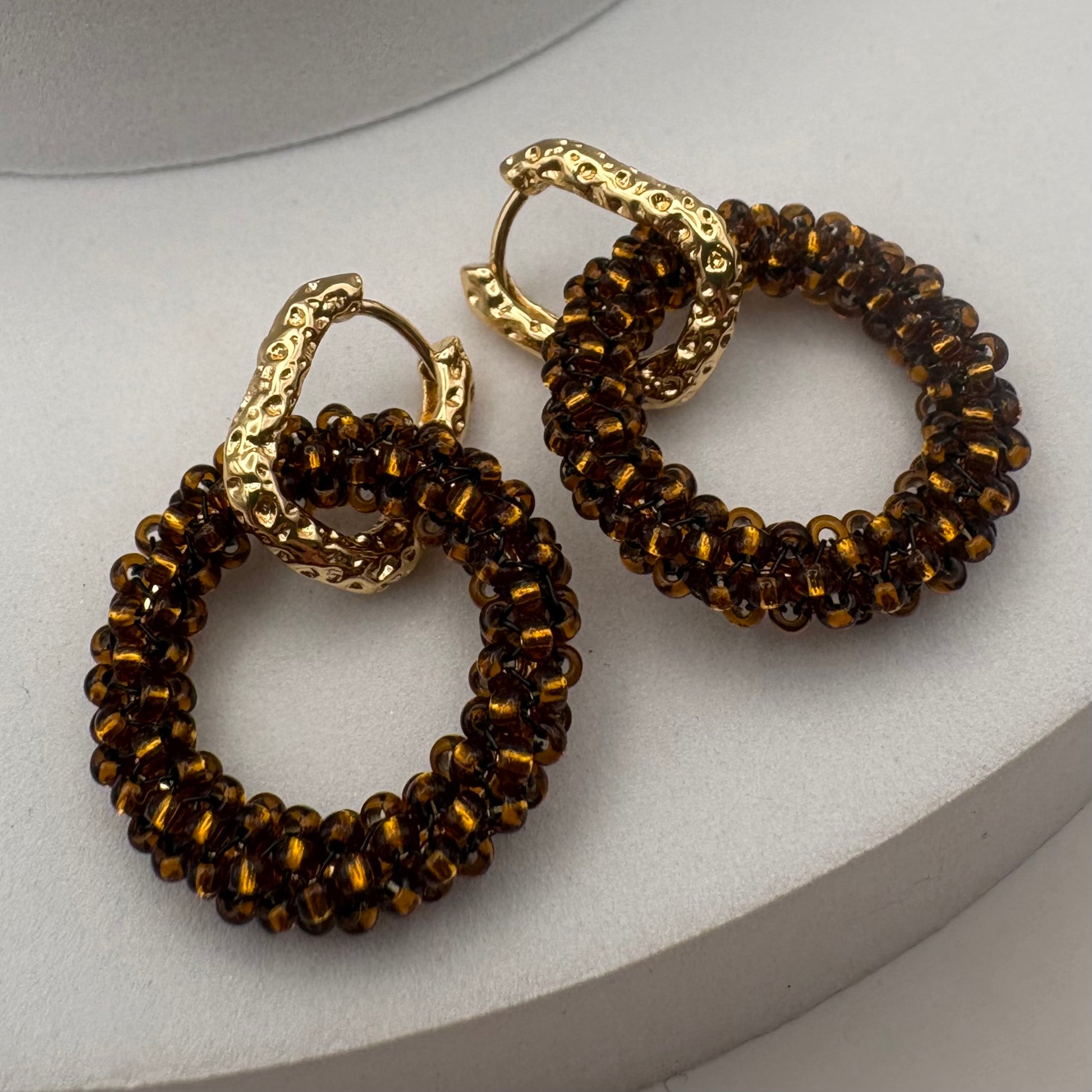 Aurora Crafted Style-Princess Drop in Medium Roast Mocha (Gold)-Earrings-Aurora Crafted Jewellery-
