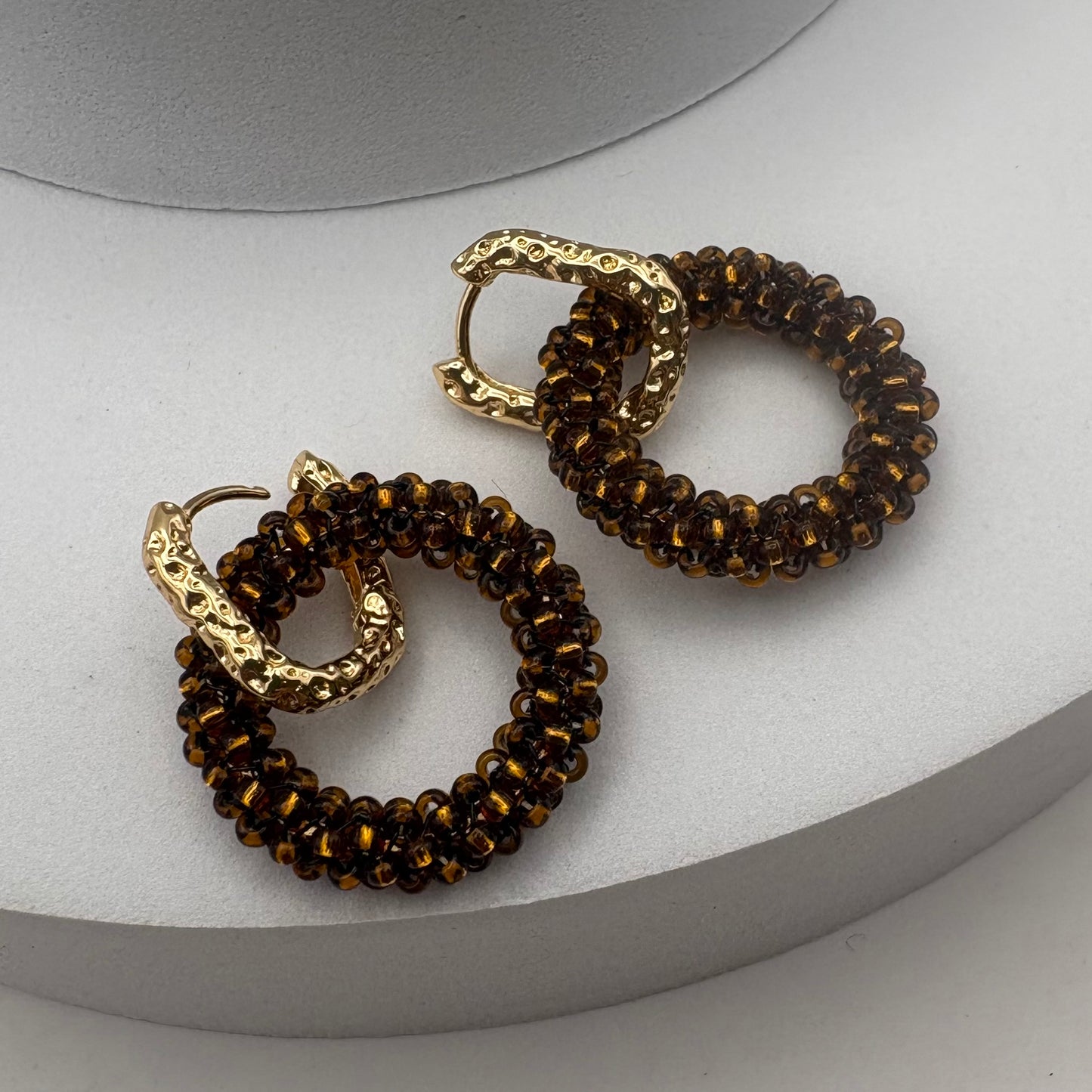 Aurora Crafted Style-Princess Drop in Medium Roast Mocha (Gold)-Earrings-Aurora Crafted Jewellery-