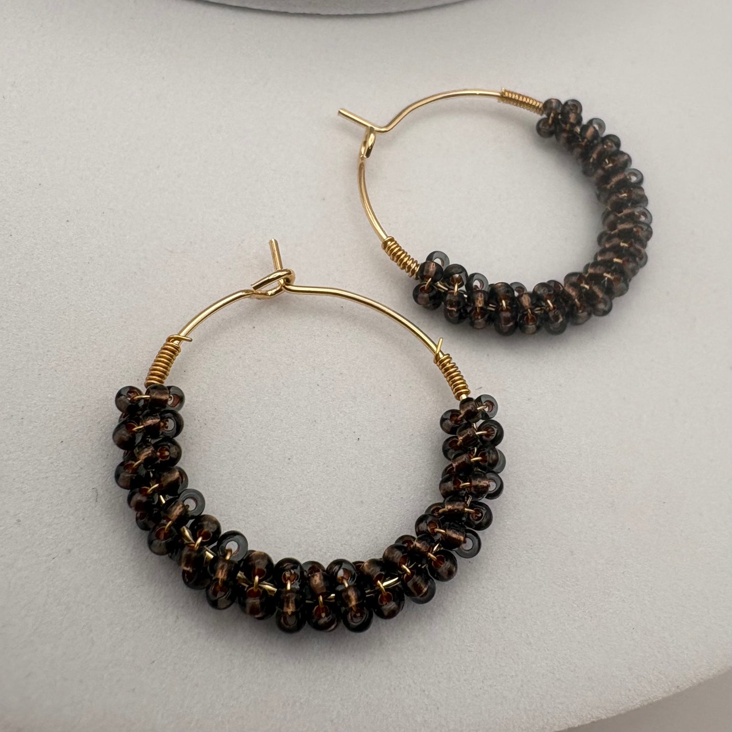 Aurora Crafted Style-Wrapped Hoops in Mocha (Gold)-Earrings-Aurora Crafted Jewellery-